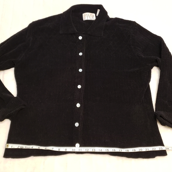 Image Black Thick Ribbed Knit Cardigan - Picture 10 of 16